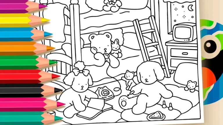 Festa do Pijama estilo Bobbie Goods para Colorir