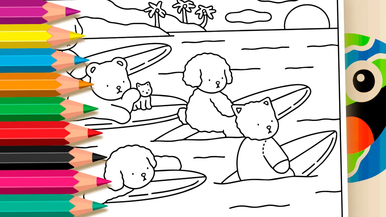 Colorir Surf no Mar com Amigos estilo Bobbie Goods Online