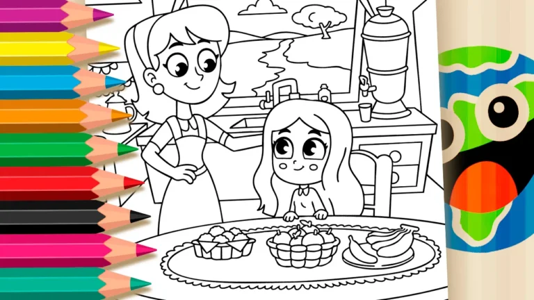 Boiadeirinha no Café da Manhã para Colorir GRÁTIS ▷ Pinte no Celular