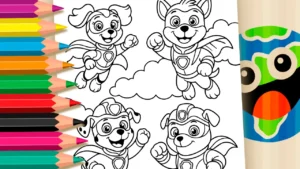 Desenho para colorir Patrulha Canina Super-Heróis: Desenho para Colorir
