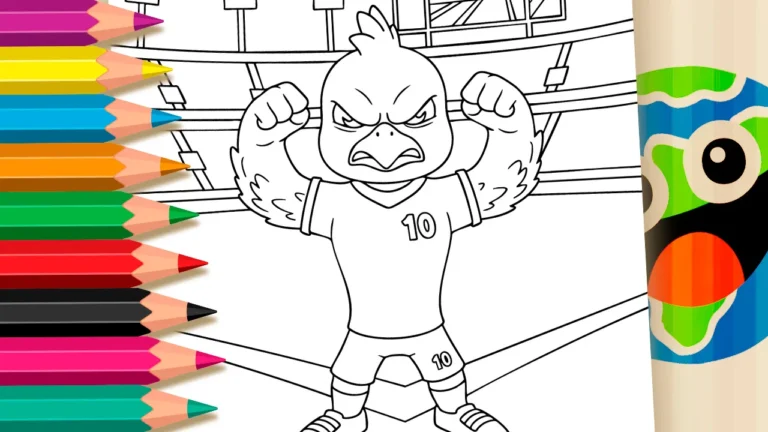 Desenho do Canarinho Pistola da Seleção para Colorir