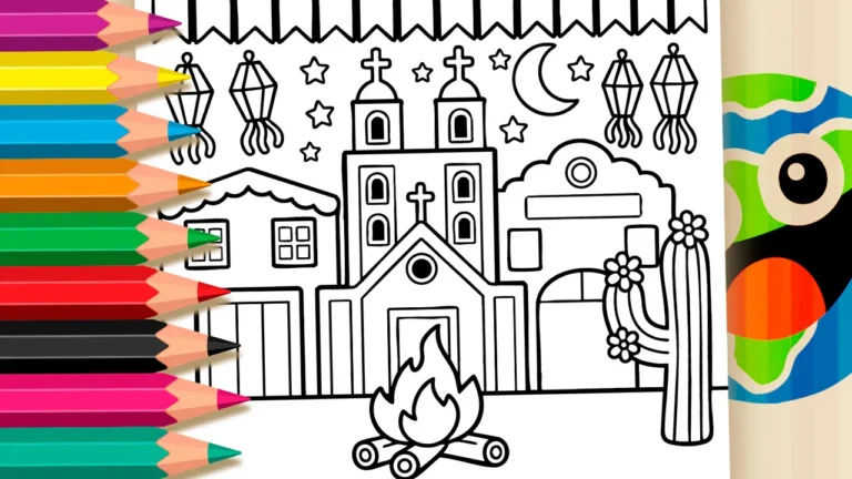 Festa Junina para Colorir: Desenho Infantil Clássico