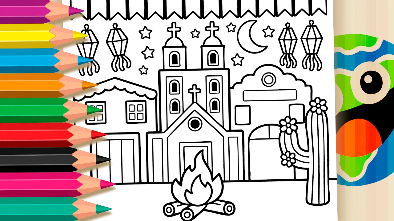 Festa Junina para Colorir: Desenho Infantil Clássico