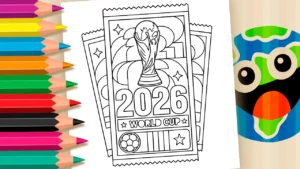 Desenho para colorir Colorir Ingressos da Copa do Mundo 2026
