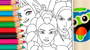 Desenho para colorir Desenho Poster KPop Demon Hunters para Colorir