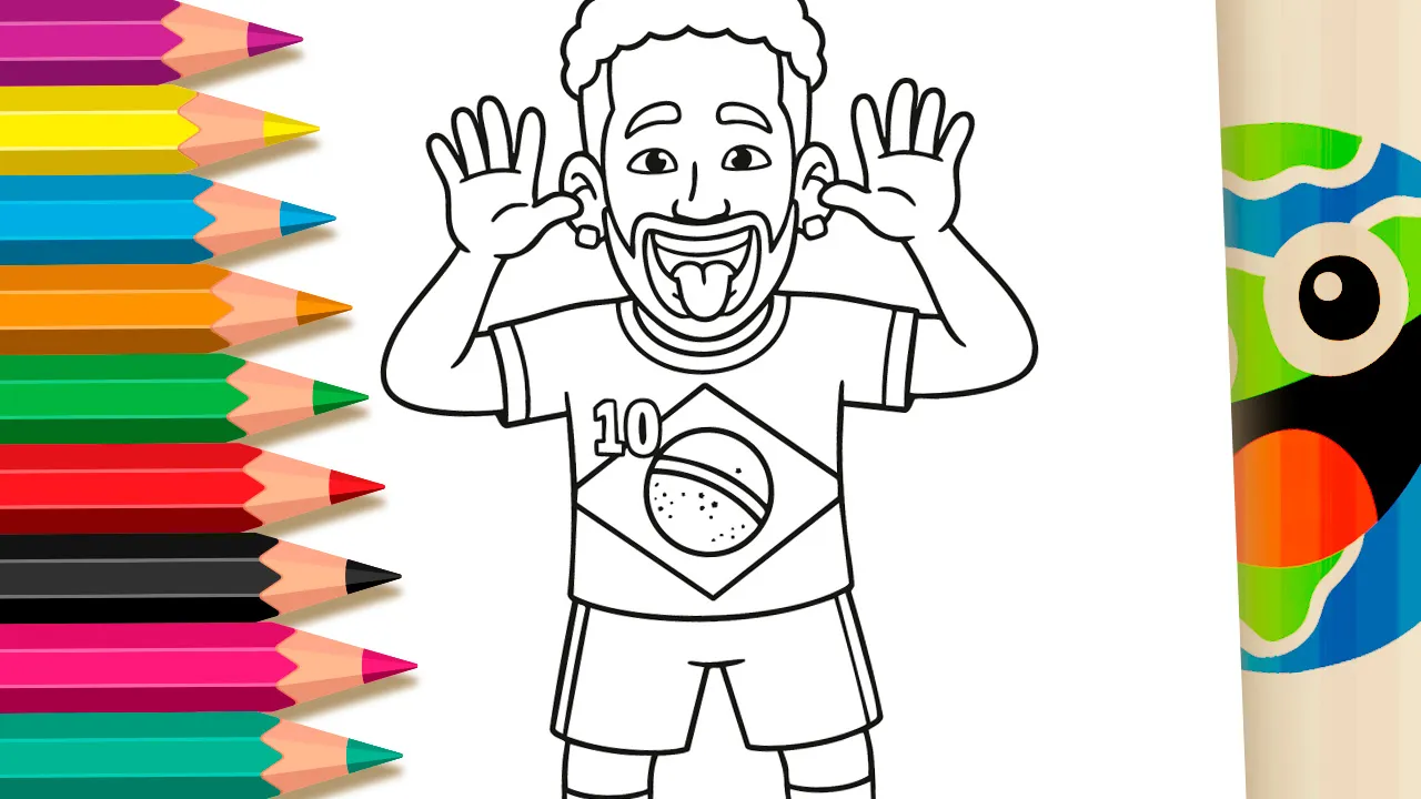 Desenho do Neymar Ousadia e Alegria para Colorir Online