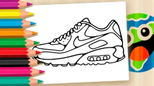Desenho para colorir Desenho de Tênis Nike Air Max 90 para Colorir