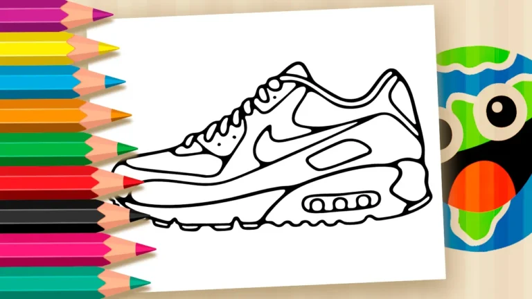 Desenho de Tênis Nike Air Max 90 para Colorir