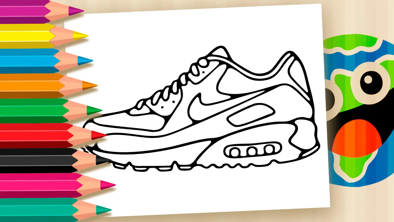 Desenho de Tênis Nike Air Max 90 para Colorir