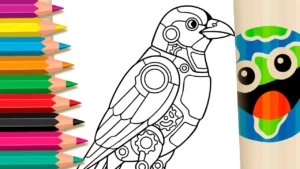 Pássaro Robô Steampunk para Colorir Online