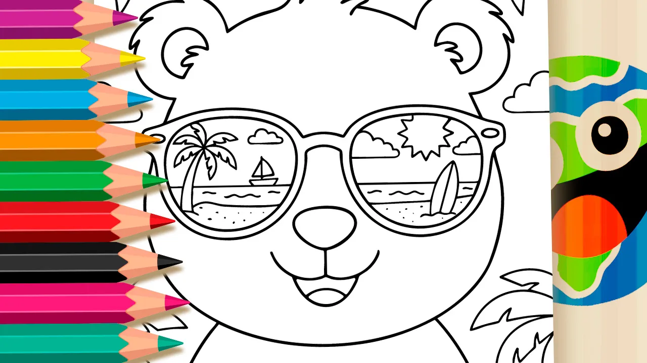 Estilo Bobbie Goods de Óculos na Praia: Desenho para Colorir