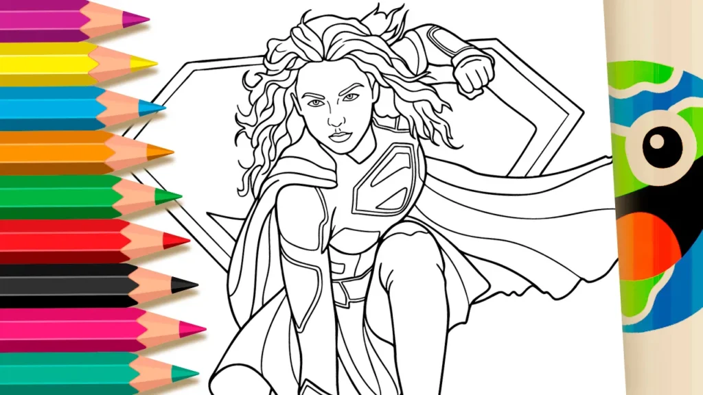 Supergirl para Colorir: Desenho da Heroína do Espaço