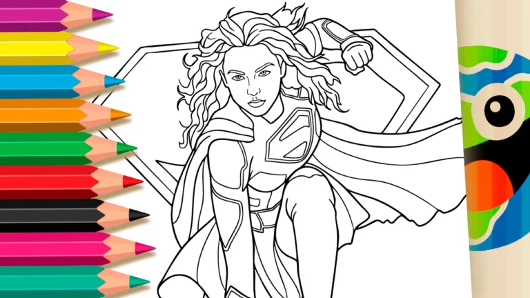 Supergirl para Colorir: Desenho da Heroína do Espaço