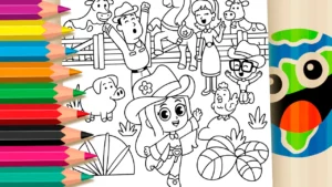 Desenho para colorir Boiadeirinha e sua Turma Festejando para Colorir ▷ Pinte no Celular