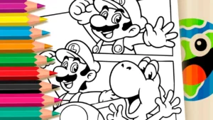 Turma do Super Mario: Desenho para Colorir