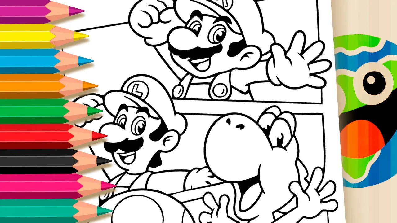 Turma do Super Mario: Desenho para Colorir