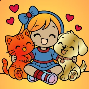 a menina e os animais 1784057567