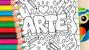 Desenho de Letras de Arte para Colorir