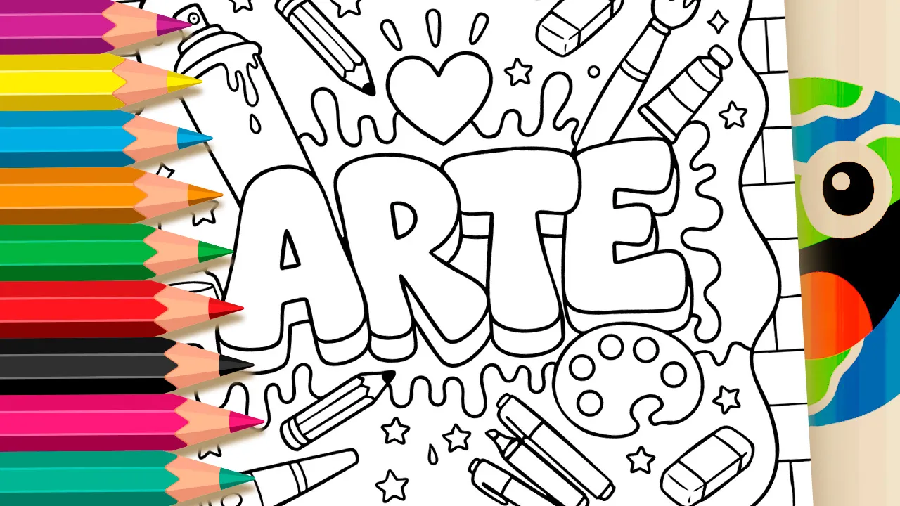 Desenho de Letras de Arte para Colorir