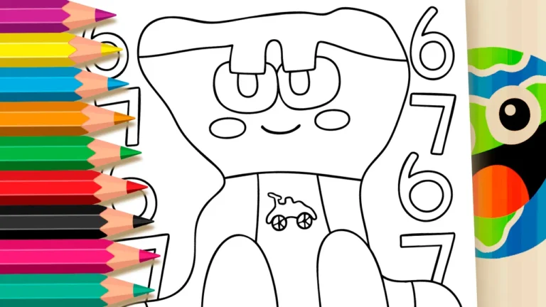 Desenho do Bacon Roblox com Meme 67 para Colorir