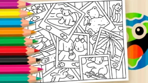 Desenho para colorir Álbum de Férias Estilo Bobbie Goods para Colorir Online