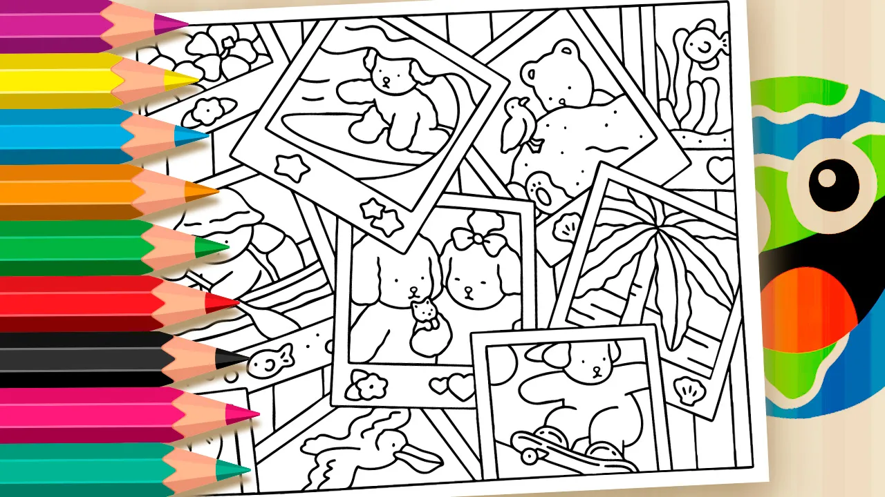 Álbum de Férias Estilo Bobbie Goods para Colorir Online