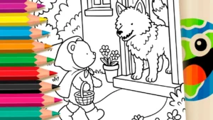 Desenho para colorir Chapeuzinho Vermelho estilo Bobbie Goods para colorir
