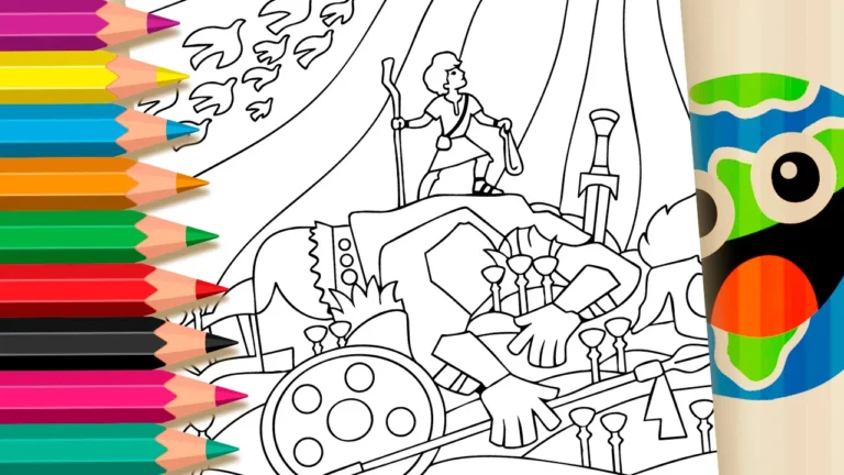 Davi e Golias: Desenho para Colorir sobre filme da Netflix