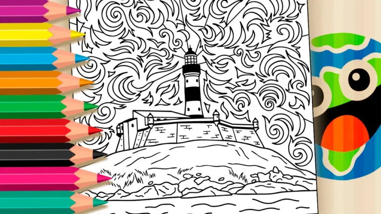Desenho para Colorir Farol que nos Guia, Fortaleza que nos Guarda