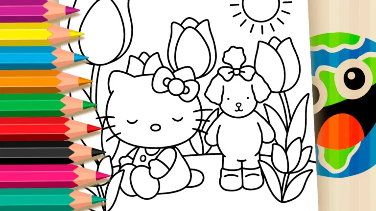 Hello Kitty e Cachorrinha Bobbie Goods no Jardim