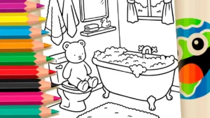 Ursinho no Vaso para Colorir em estilo Bobbie Goods