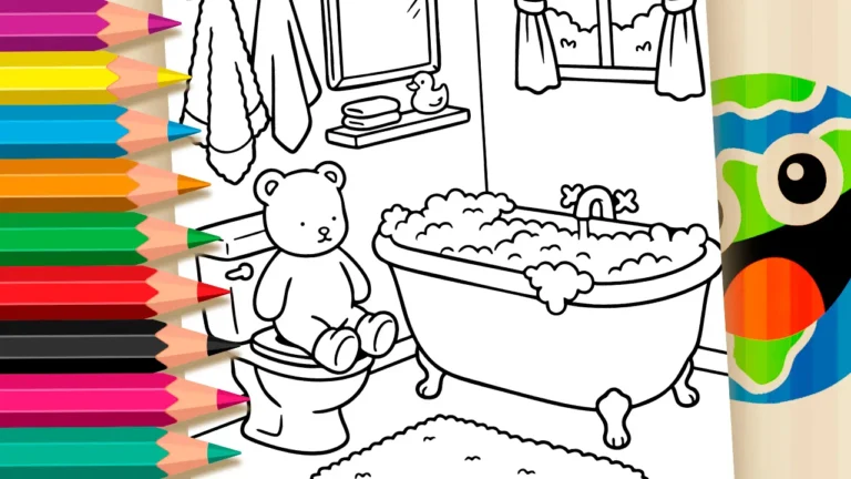 Ursinho no Vaso para Colorir em estilo Bobbie Goods