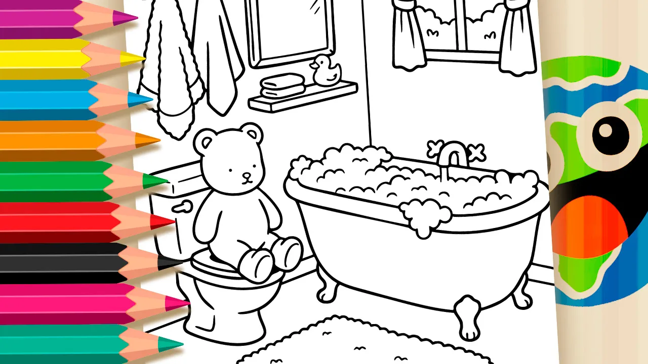Ursinho no Vaso para Colorir em estilo Bobbie Goods