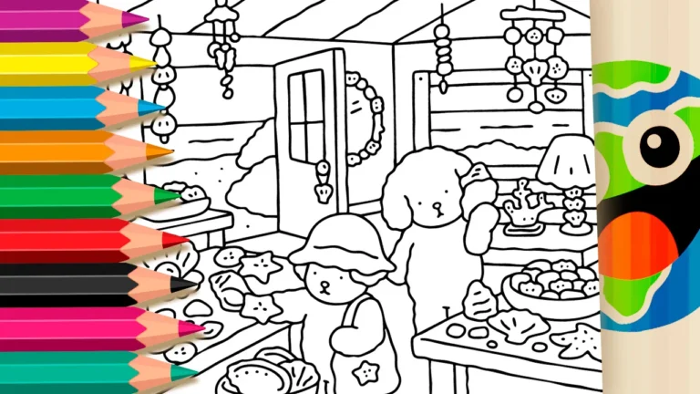 Lojinha de Conchas para Colorir: Estilo Bobbie Goods