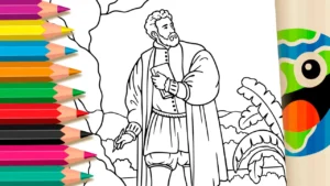 Desenho para colorir Desenho de Luís de Camões para Colorir