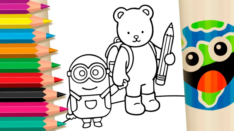 Minion e Ursinho Estilo Bobbie Goods para Colorir