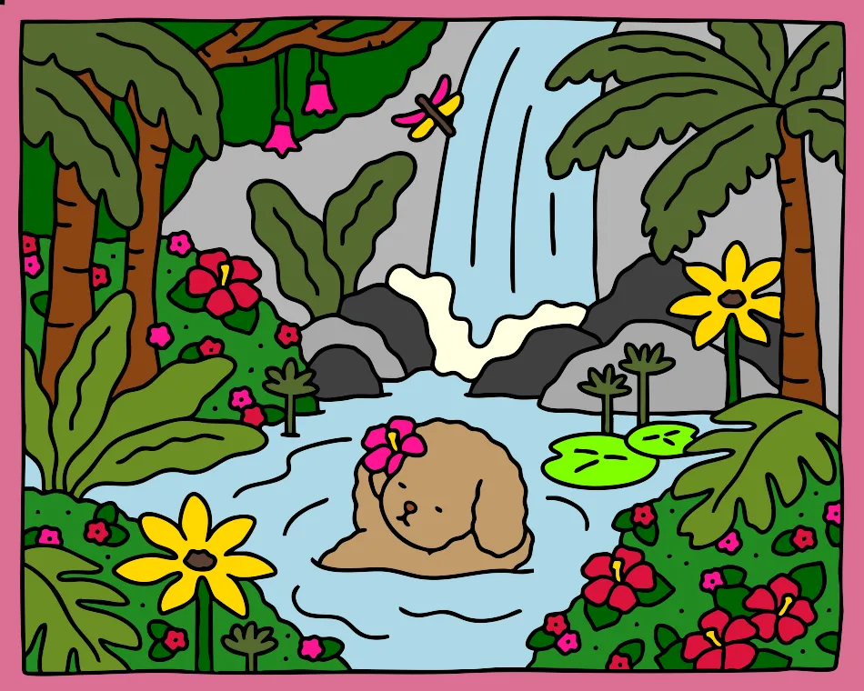 Dia de Cachoeira – Desenho Colorido Online para Pintar e Imprimir | Jogo de Colorir grátis no Mundo dos Jogos