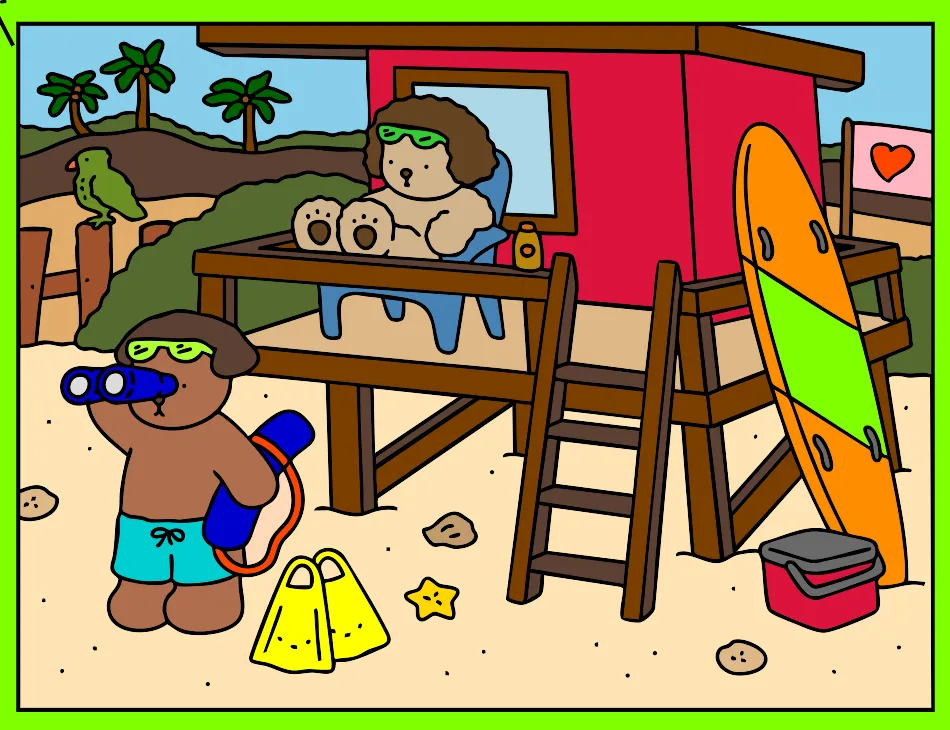 Dia de Praia – Desenho Colorido Online para Pintar e Imprimir | Jogo de Colorir grátis no Mundo dos Jogos