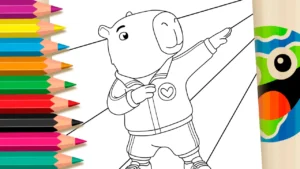 Desenho de Capivara Atleta para Colorir Online