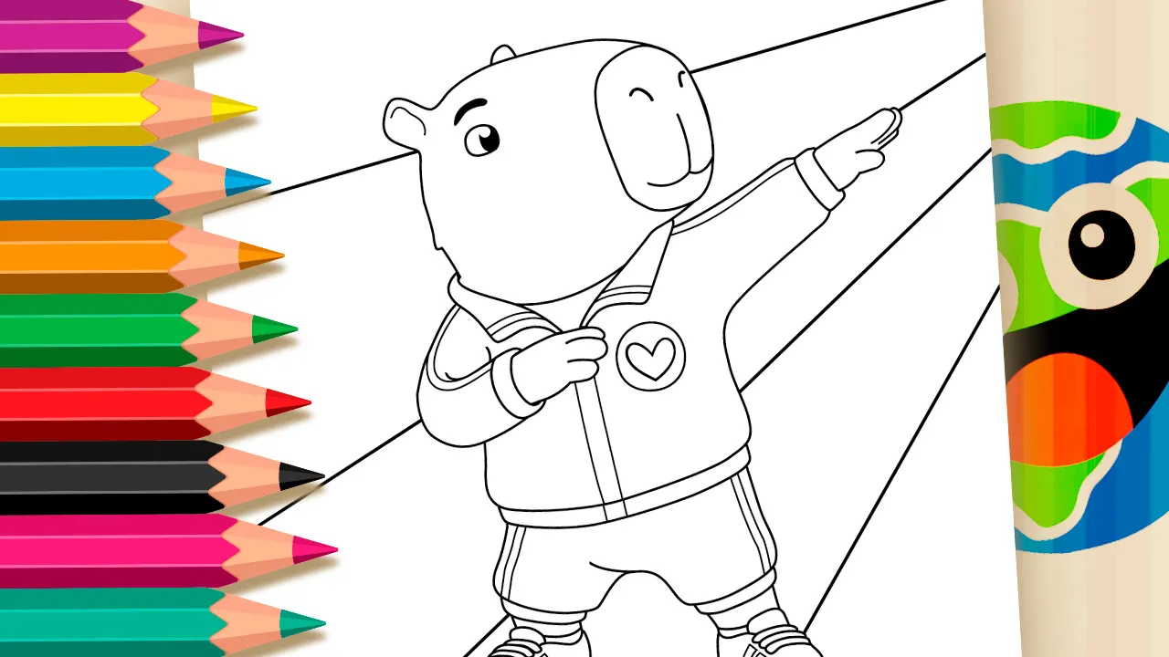 Desenho de Capivara Atleta para Colorir Online