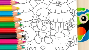 Cachorrinho na Trilha para Colorir
