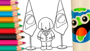 Cachorrinho Presidente do Brasil para Colorir