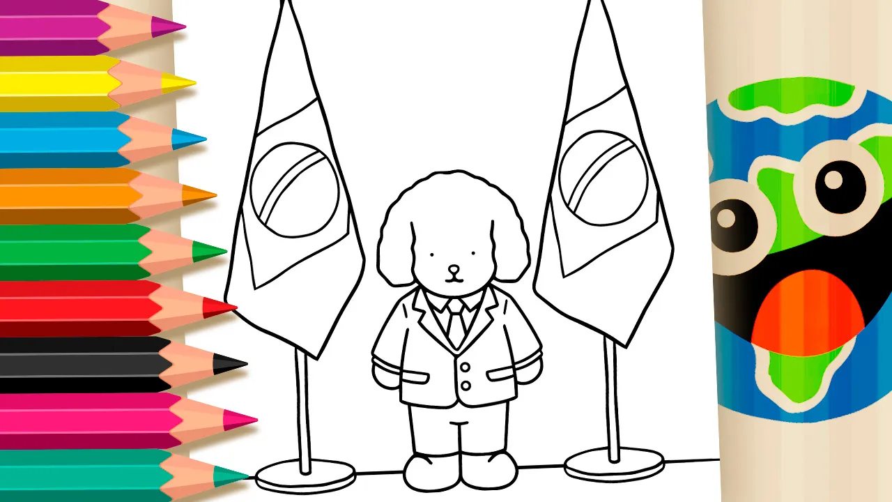 Cachorrinho Presidente do Brasil para Colorir