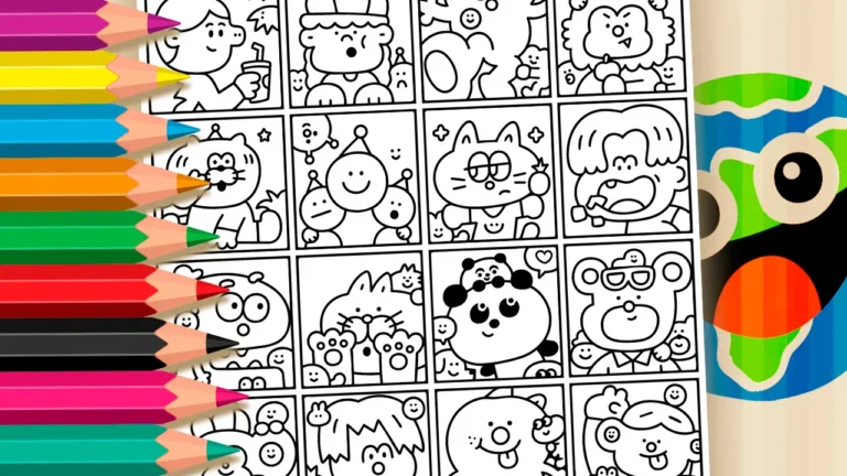 Kawaii em 16 Quadros para Colorir