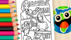 HUNTRiX: Rumi, Mira e Zoey para Colorir