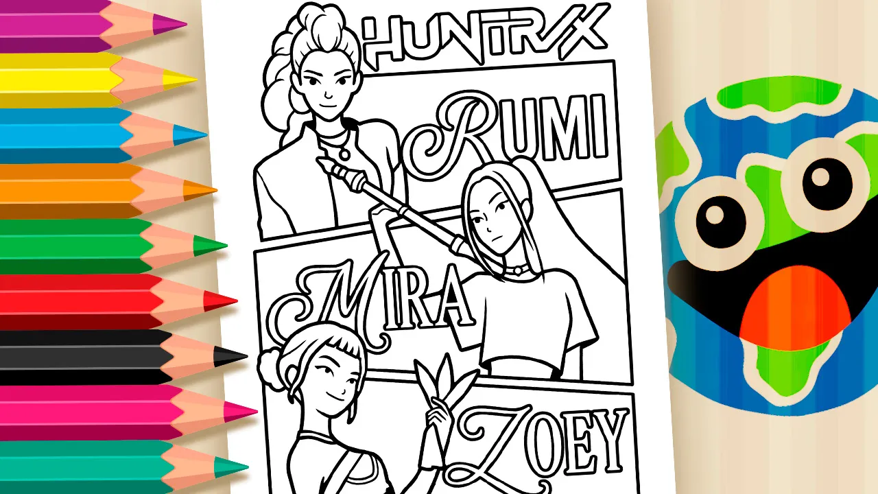 HUNTRiX: Rumi, Mira e Zoey para Colorir