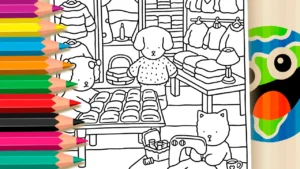 Lojinha de Tricô com Bichinhos para Colorir