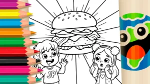 Maria Clara e JP: O Hambúrguer Gigante para Colorir