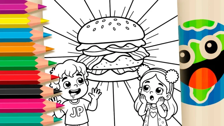 Maria Clara e JP: O Hambúrguer Gigante para Colorir