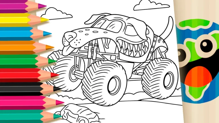 Monster Truck Cão Saltando sobre Carro Esmagado